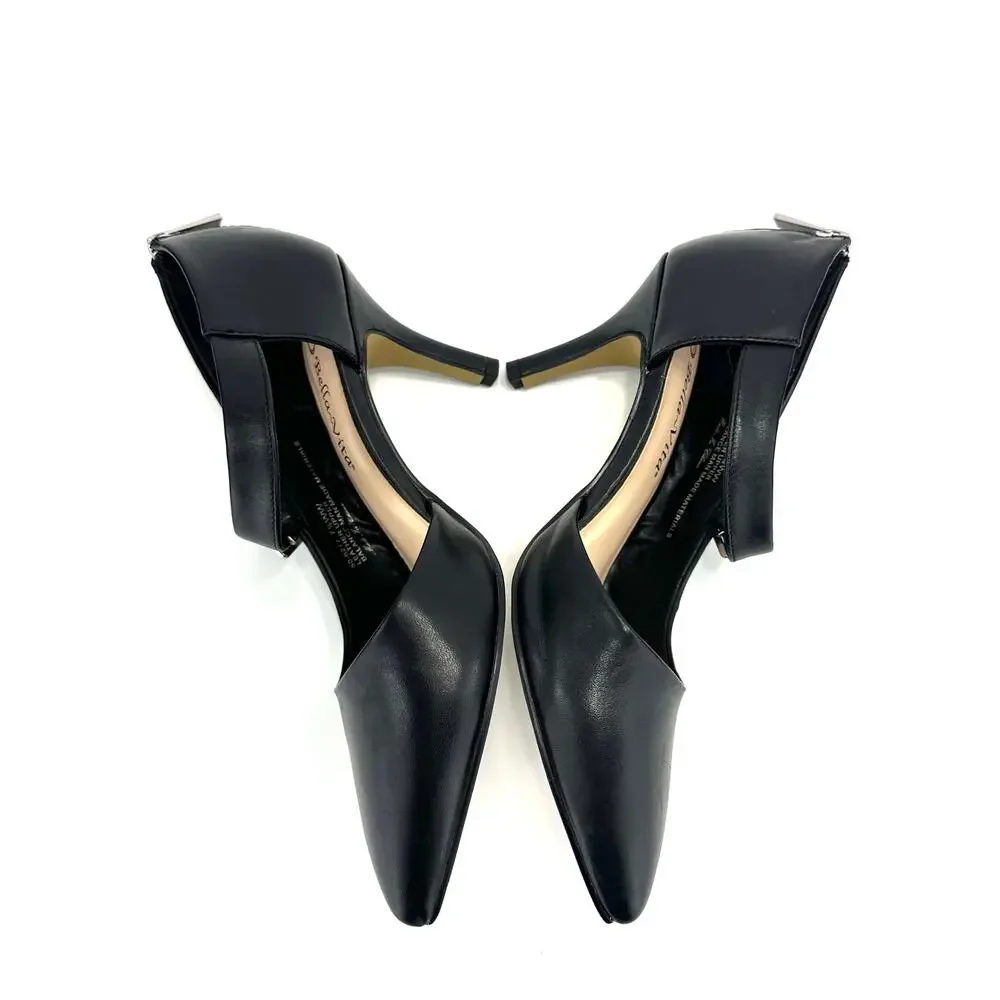 Bella Vita D'Orsay Pump Size 7.5WW Black Leather Stiletto Heel Padded Adjustable